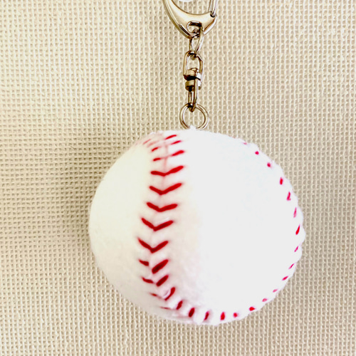 フェルト野球ボールのキーホルダー【刺しゅうなし】(受注制作 フェルト野球ボールのキーホルダー【刺しゅうなし】(受注制作