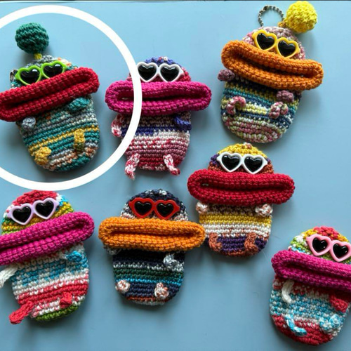 パクパクモンスター虹色キーケース小物入れ&ペットボトルカバー