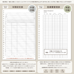 〚D05〛家計簿1年分✨袋分け積立など貯蓄多めtype＊ オリジナル家計簿/ルーズリーフ家計簿/印字無料/サイズ変更可 10枚目の画像