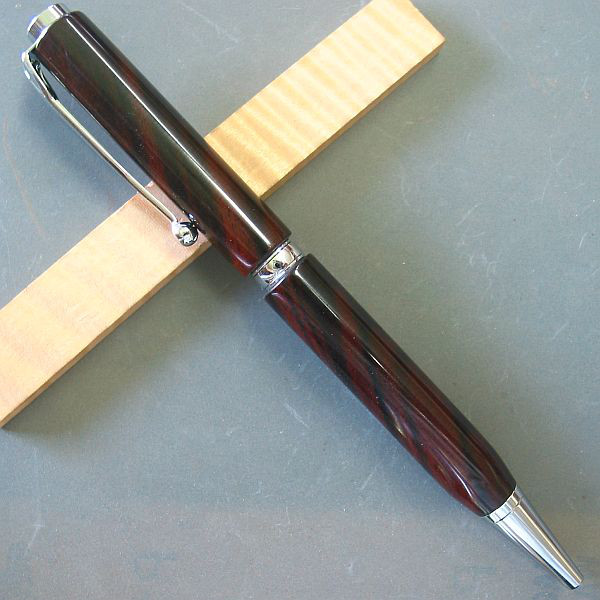 悠久の【縞黒檀】木軸ボールペン 漆黒の重厚さと高級感が魅力【即日発送】　　★シャープペンに変更可（右の項目）