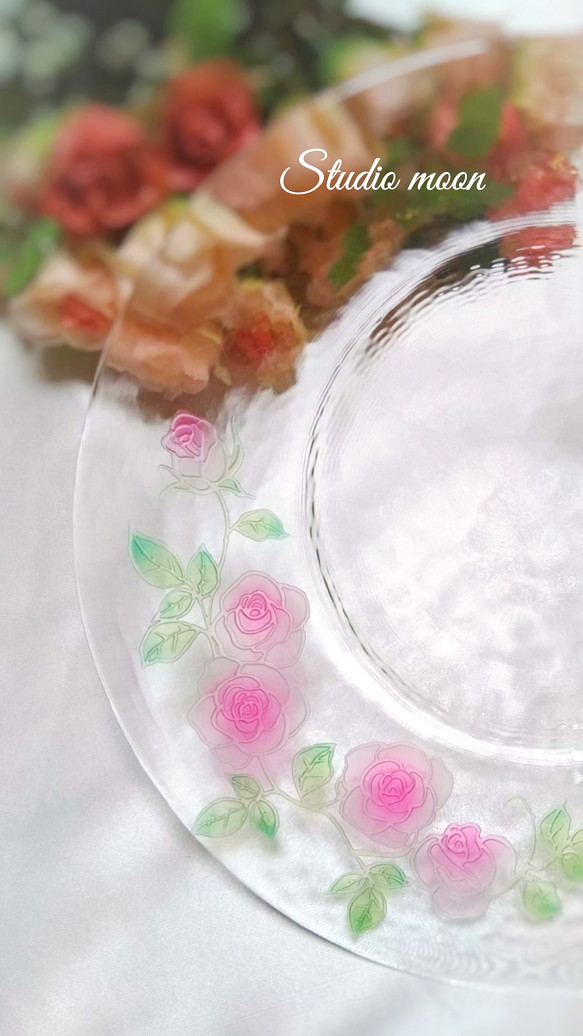 バラのカフェトレー【ピンク】 4枚目の画像