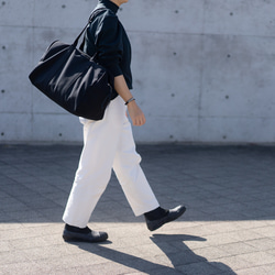 帆布のボストンバッグL ブラック 2枚目の画像