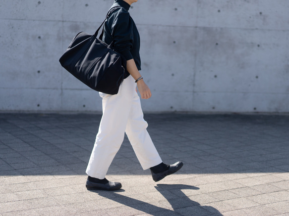 帆布のボストンバッグL ブラック 2枚目の画像