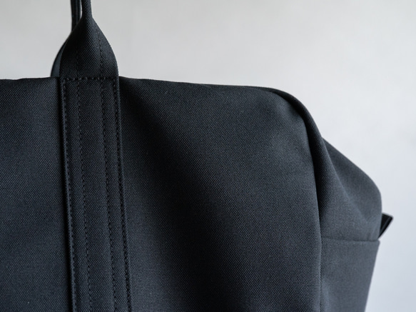 帆布のボストンバッグL ブラック 14枚目の画像