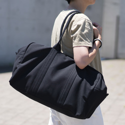 ぽむら　ボストンショルダーバッグ（L）　帆布 帆布のボストンバッグL ブラック ボストンバッグ Fuku 通販
