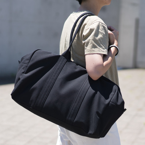 ぽむら　ボストンショルダーバッグ（L）　帆布 帆布のボストンバッグL ブラック ボストンバッグ Fuku 通販