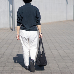 帆布のボストンバッグL ブラック 4枚目の画像