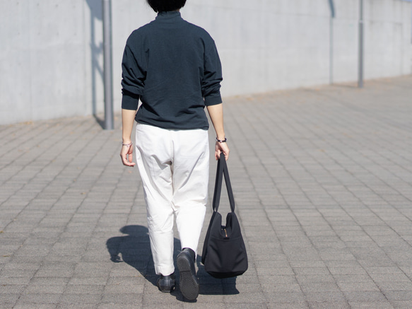 帆布のボストンバッグL ブラック 4枚目の画像