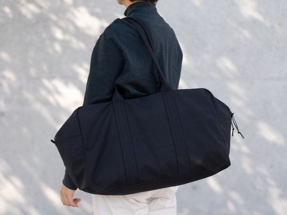 帆布のボストンバッグL ブラック 1枚目の画像