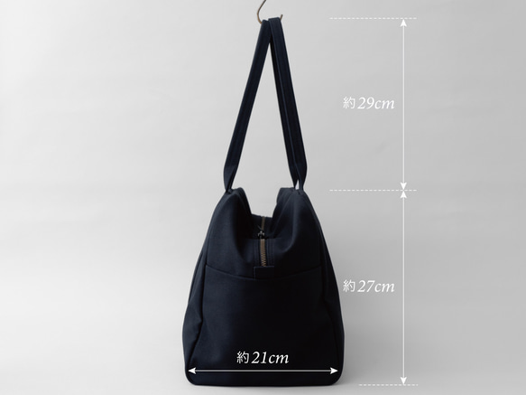 帆布のボストンバッグL ブラック 16枚目の画像