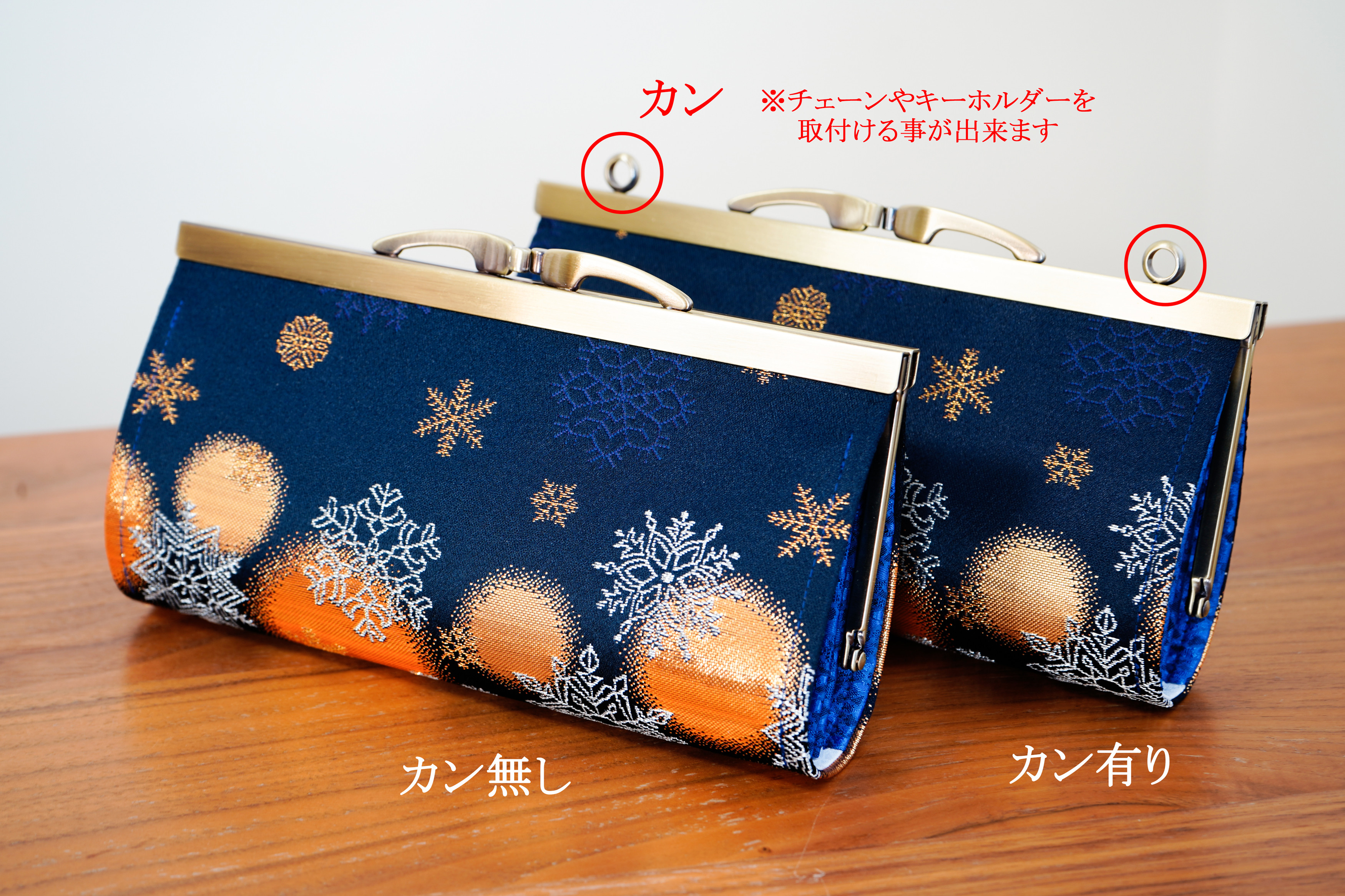 亀甲模様と鶴の金襴織物で薄型長財布＊伝統的な日本の美＊ホワイト・白