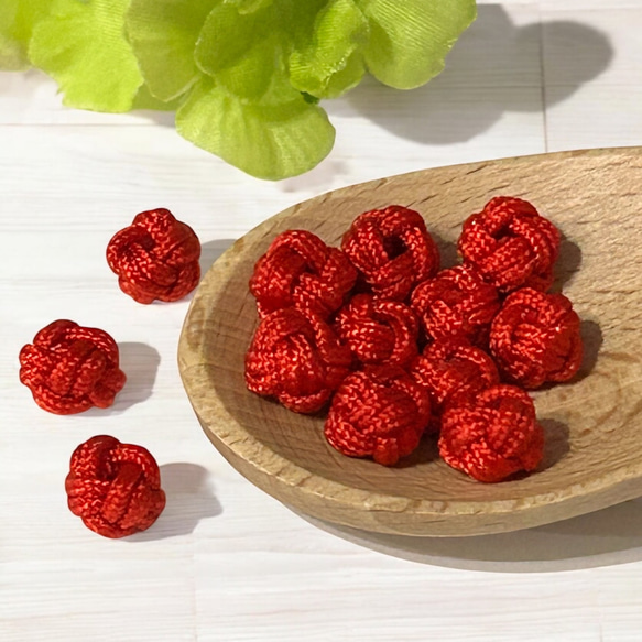 あわじ玉 ビーズ 8.5mm 12個 BW17 赤 レッド 水引玉 アクセサリー