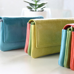 スペイン製ミニ財布 モネ 世界的一流ブランドを手掛ける職人が作る財布（ターコイズブルー・アッシュ・ソルイエロー) 7枚目の画像