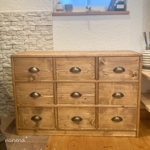 9マスチェスト 引き出し収納 “ダーク“ W900 チェスト・キャビネット