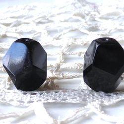 2 顆寶石切割黑色捷克玻璃珠 第1張的照片