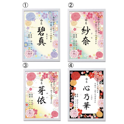 【翌日発送】選べる12種！世界に一つだけの命名書　7枚 選べる12種！世界に一つだけの命名書 雑貨・その他 Leliena 通常