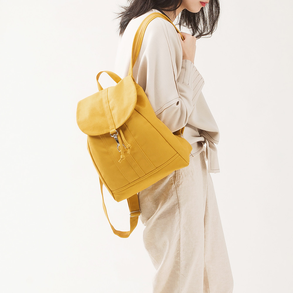 帆布カジュアルバックパック［Sサイズ］旅行・お出かけ・通勤【グレー】