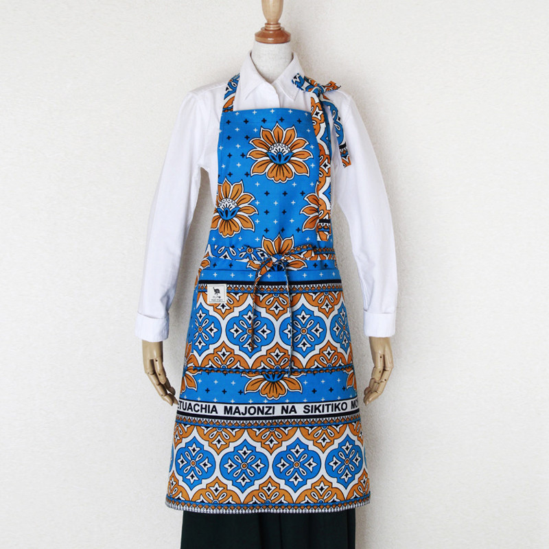 カンガのエプロン（フラワー）エプロン アフリカ布 母の日 ギフト 春の超早割2026