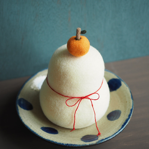 2023お正月 羊毛フェルト 鏡餅 鏡餅 rimoco*rimoco 通販 6549352