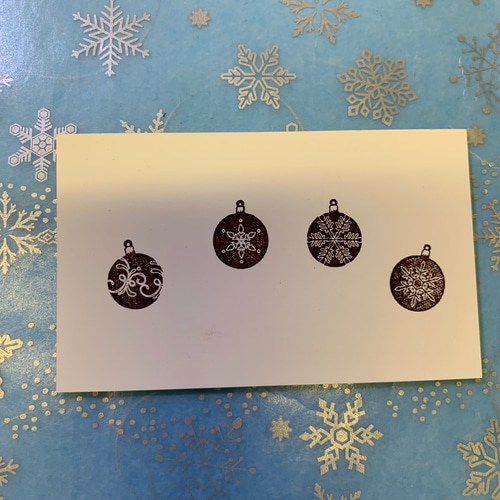 ❄️クリスマスオーナメント❄︎ミニ 4点セット❄️スタンプ