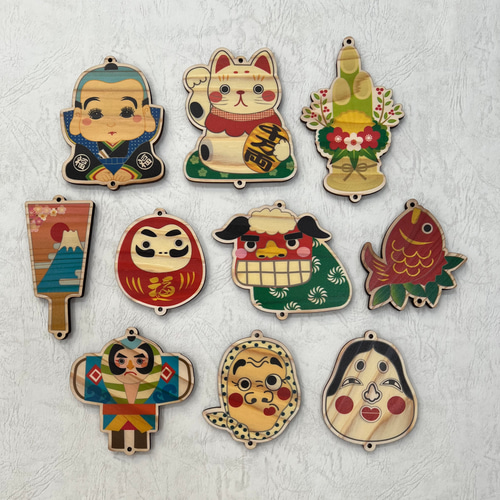 ミニチュア　節分　お正月「スズランっ子様オーダーページ」 □お正月 オーナメント□1セット10個【送料無料】 ガーランド いとの木