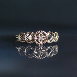 地金＊18金【ハーフエタニティリング 天然ダイヤモンド0.22ct】9