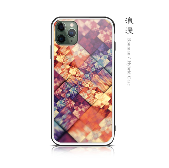 浪漫 - 和風 強化ガラス iPhoneケース【iPhone15/15Pro/15ProMax/15Plusも対応可能】 1枚目の画像