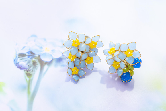[勿忘我-Full * Bloom-] 耳環來裝飾春天 * 用照片面板來裝飾！ 第3張的照片