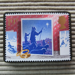 英國聖誕郵票胸針4418 第1張的照片