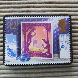 イギリス1988年　クリスマス切手ブローチ 4420 1枚目の画像