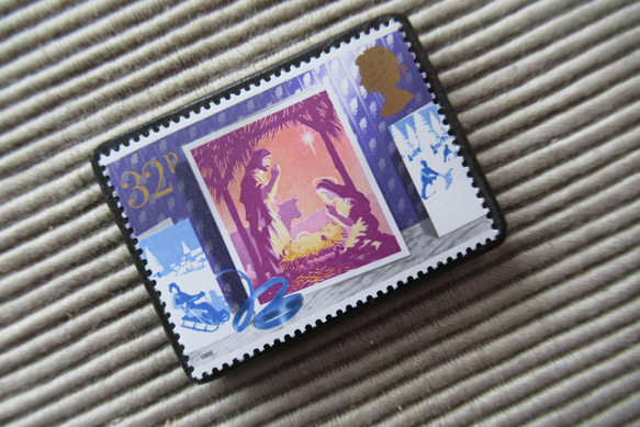 イギリス1988年　クリスマス切手ブローチ 4420 2枚目の画像