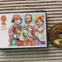 イギリス　クリスマス切手ブローチ 4423 3枚目の画像