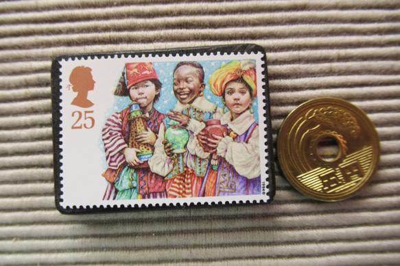 英國聖誕郵票胸針4423 第3張的照片