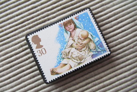英國聖誕郵票胸針4424 第2張的照片