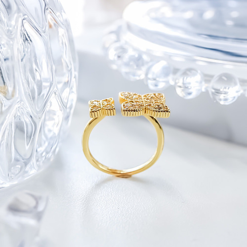 MR256】YG 〝良縁〟を呼び寄せる美しいフォークリング／金属アレルギー