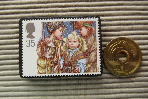 イギリス　クリスマス切手ブローチ 4425 3枚目の画像