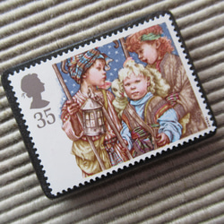 イギリス　クリスマス切手ブローチ 4425 2枚目の画像