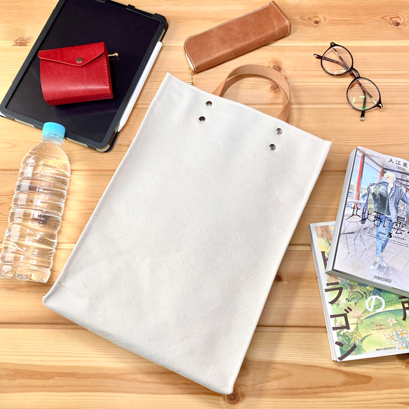 SALE‼️〉【キャンバストートバッグ】姫路レザーハンドル