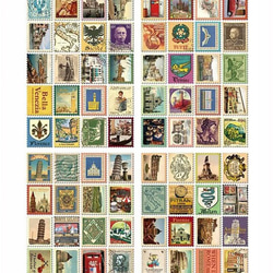 切手風シール 1点 80枚入り 星の王子さま 不思議の国のアリス エッフェル塔 イタリア フランス デザイン選択自由 3枚目の画像