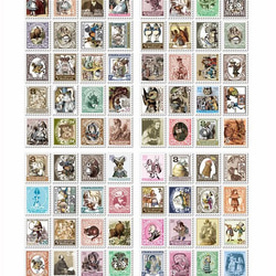 切手風シール 1点 80枚入り 星の王子さま 不思議の国のアリス エッフェル塔 イタリア フランス デザイン選択自由 5枚目の画像