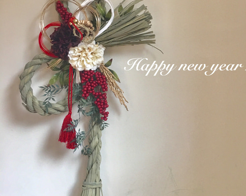 超早割祭2025お正月】 〜2026お正月飾り・しめ縄 white&red〜 しめ縄