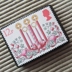 イギリス　クリスマス切手ブローチ 4434 2枚目の画像