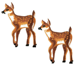 Sale*アップリケワッペンバンビ　左向き2枚　W-1430 鹿　小鹿　しか　入園入学 1枚目の画像