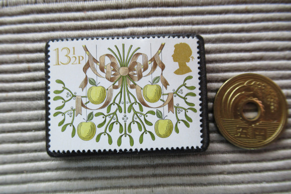 イギリス　クリスマス切手ブローチ 4435 3枚目の画像