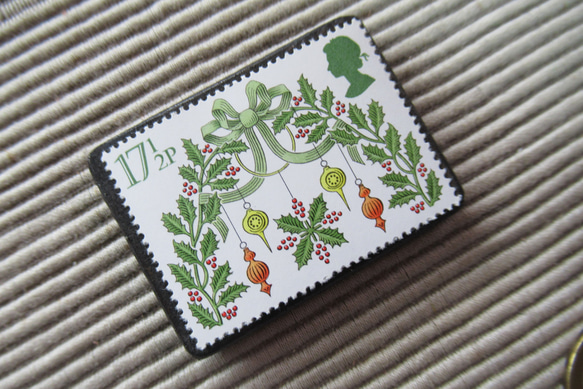 英國聖誕郵票胸針4437 第2張的照片