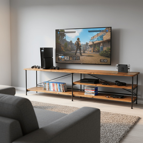 送料無料】 アイアン ウッド テレビラック DX（オーディオラック