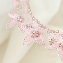 OYA Needlelace Necklace [STELLA] Foggy Rose 第4張的照片