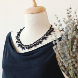 OYA Needlelace Necklace [STELLA] Black 第3張的照片