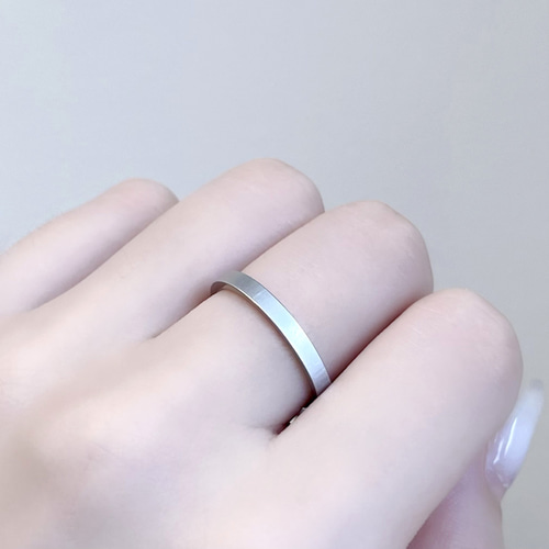 【シルクマット】 3mm リング ステンレス 指輪 刻印 〈2本ペア価格〉 シークレット誕生石【つや消し】3ミリ幅オーバル マットリング