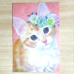 三毛猫とリンドウの絵 油絵原画「sincere eyes」 絵画 Rio Yuki 三毛猫とリンドウの絵 油絵原画「sincere eyes」 絵画 Rio Yuki